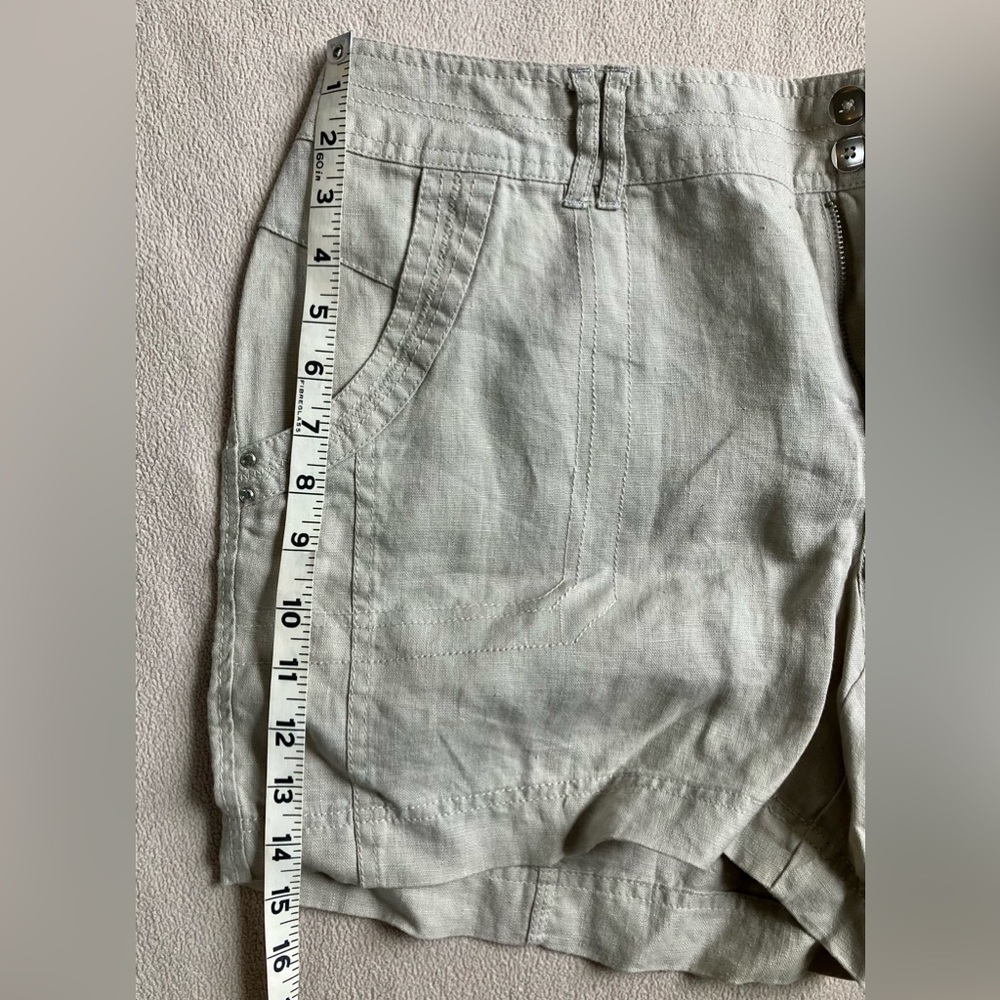 Women’s 100% Linen Bermuda Shorts with Rhinestone Detail size 12 - Picture 7 of 8